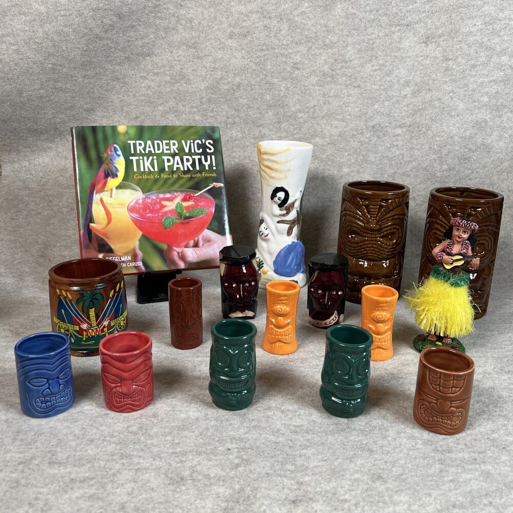 Tiki Bar 16‑Piece Collection • Trader Vic’s • Germaine’s Luau • Hypnotiki Shots